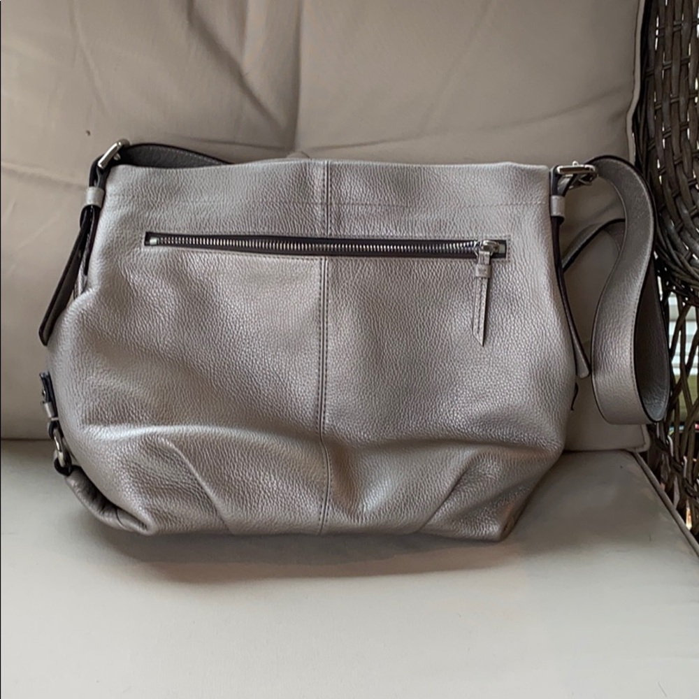 NWOT silver hobo style Coach purse